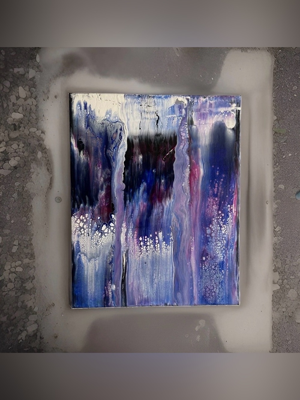 Canvas Painting  16 X 20 Titled Celebration Blue Magenta Modern‎ Acrylic Art